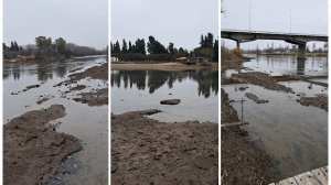 El río donde empieza la Patagonia atraviesa una bajante, pero las nevadas en la cordillera traen alivio