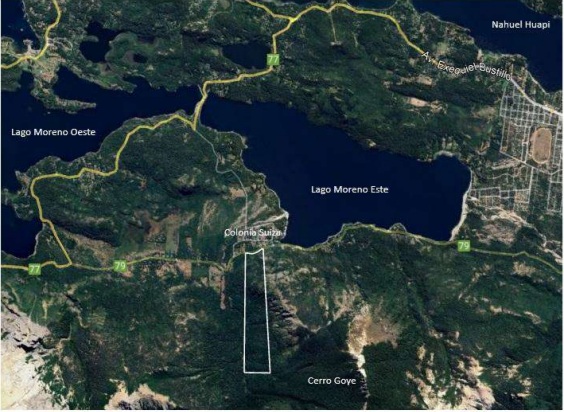 El emprendimiento en el cerro Goye, con acceso desde la Ruta 79, será sometido a audiencia pública el 15 de este mes. Imagen del expediente