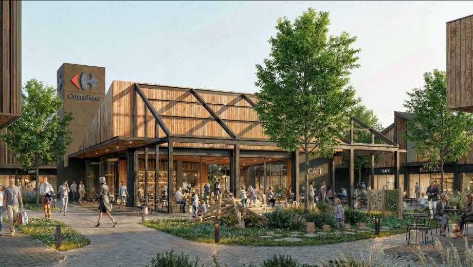 Imagen preliminar de la Aldea Comercial Cipoleña, el proyecto de Carrefour Argentina y Planet Partners en Cipolletti. Imagen: gentileza Carrefour Argentina y Planet Partners.