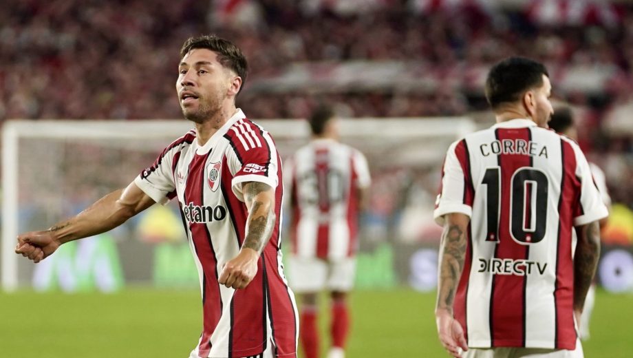 Gonzalo Montiel metió el 1-0 de River ante Argentinos. (Foto: Maxi Failla - Clarín Fotografía)