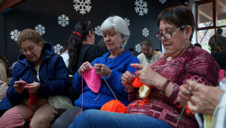 El tejetón solidario, que se realizó este sábado, es parte de la Fiesta Nacional de la Nieve. Foto: Marcelo Martinez