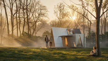 La casa plegable que se arma en dos horas, viaja detrás de un auto y puede funcionar sin red eléctrica