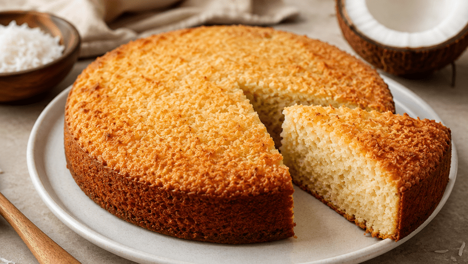 Si buscás una opción dulce y casera para el mate, esta torta de coco es una alternativa sin azúcar, sin gluten y sin lácteos.