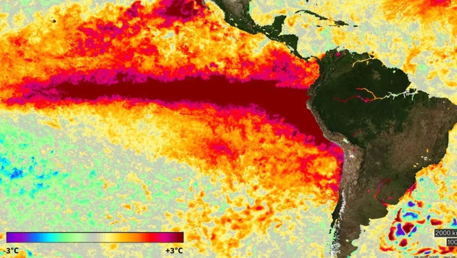 La NOAA elevó la alerta por Súper El Niño tras detectar una anomalía de +1,8 °C en el Pacífico central (NASA)