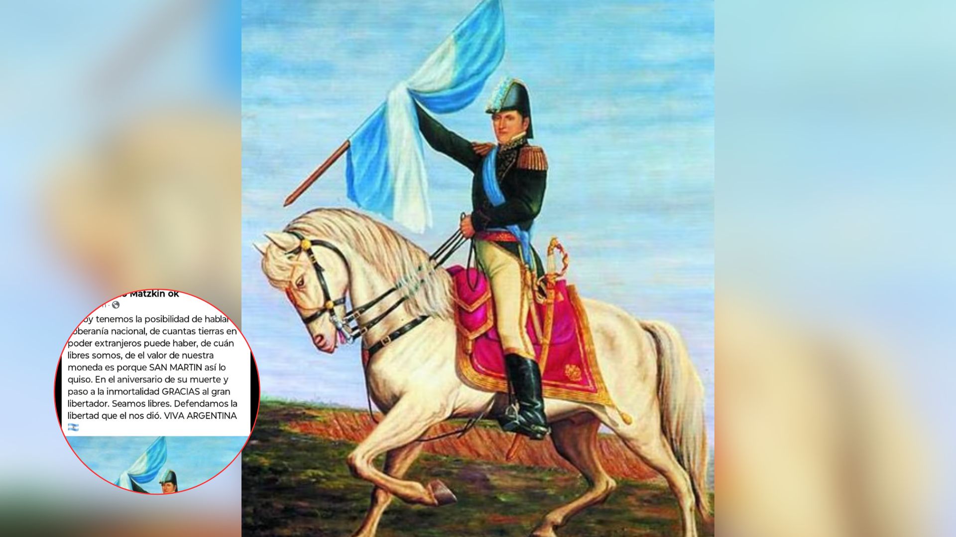 Intendente confundió a San Martín con Belgrano en homenaje viral