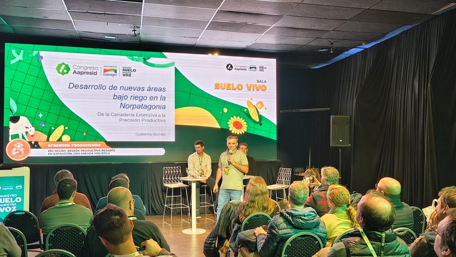 Congreso Aapresid 2026. Charla sobre áreas bajo riego en Río Negro.