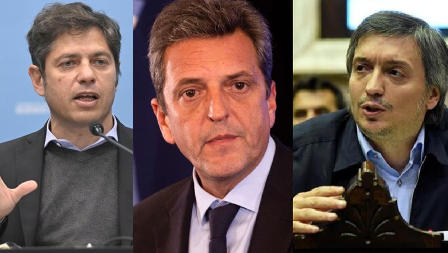 Axel Kicillof, Máximo Kirchner y Sergio Massa se reunieron para buscar una posición común.