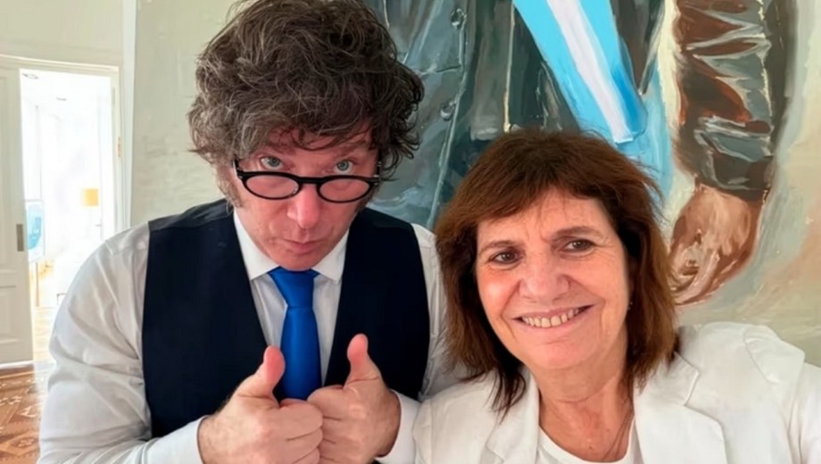 Javier Milei junto a Patricia Bullrich. Foto: NA 