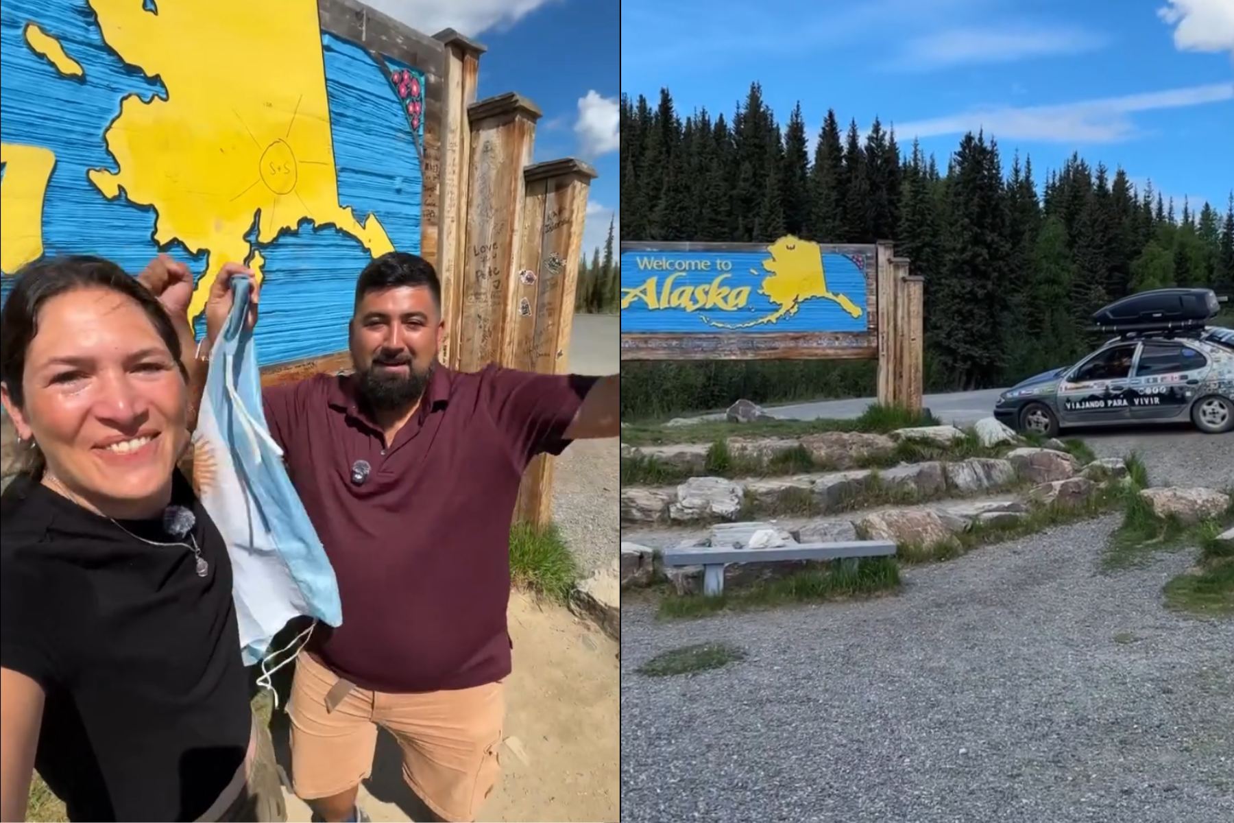 Una pareja neuquina alcanzó Alaska en un Mégane del 99 tras ocho años de viaje