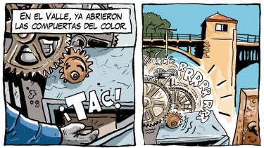 «Las compuertas del color», la tira de Chelo Candia en el suple Viajes y Turismo
