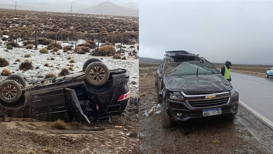 Vuelco en Ruta Nacional 23 cerca de Pilcaniyeu.