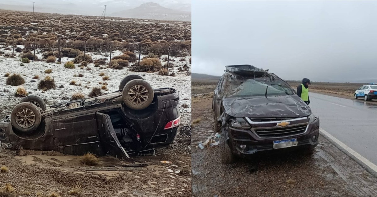 Accidente en la Ruta Nacional 23 cerca de Pilcaniyeu por lluvias intensas