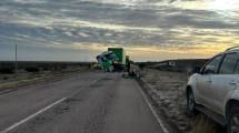 Imagen de Fuerte choque entre dos camiones en La Pampa: uno de ellos quedó bloqueando la ruta tras el impacto