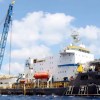 Imagen de Superado el conflicto portuario, VMOS puso a flote el buque que instalará la tubería en la terminal de Punta Colorada