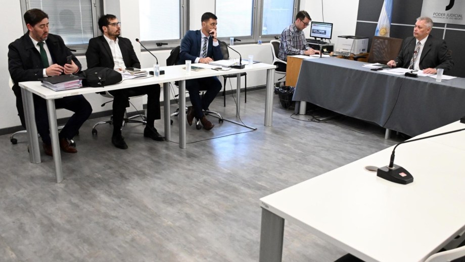 La audiencia fue semipresencial, con el juez, fiscal y querellante en la sala y el resto de manera virtual. Fotos: Marcelo Ochoa.