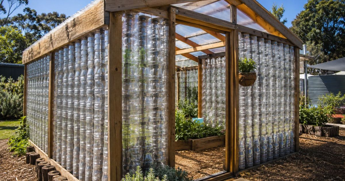 Crean invernadero escolar con más de 2.000 botellas recicladas