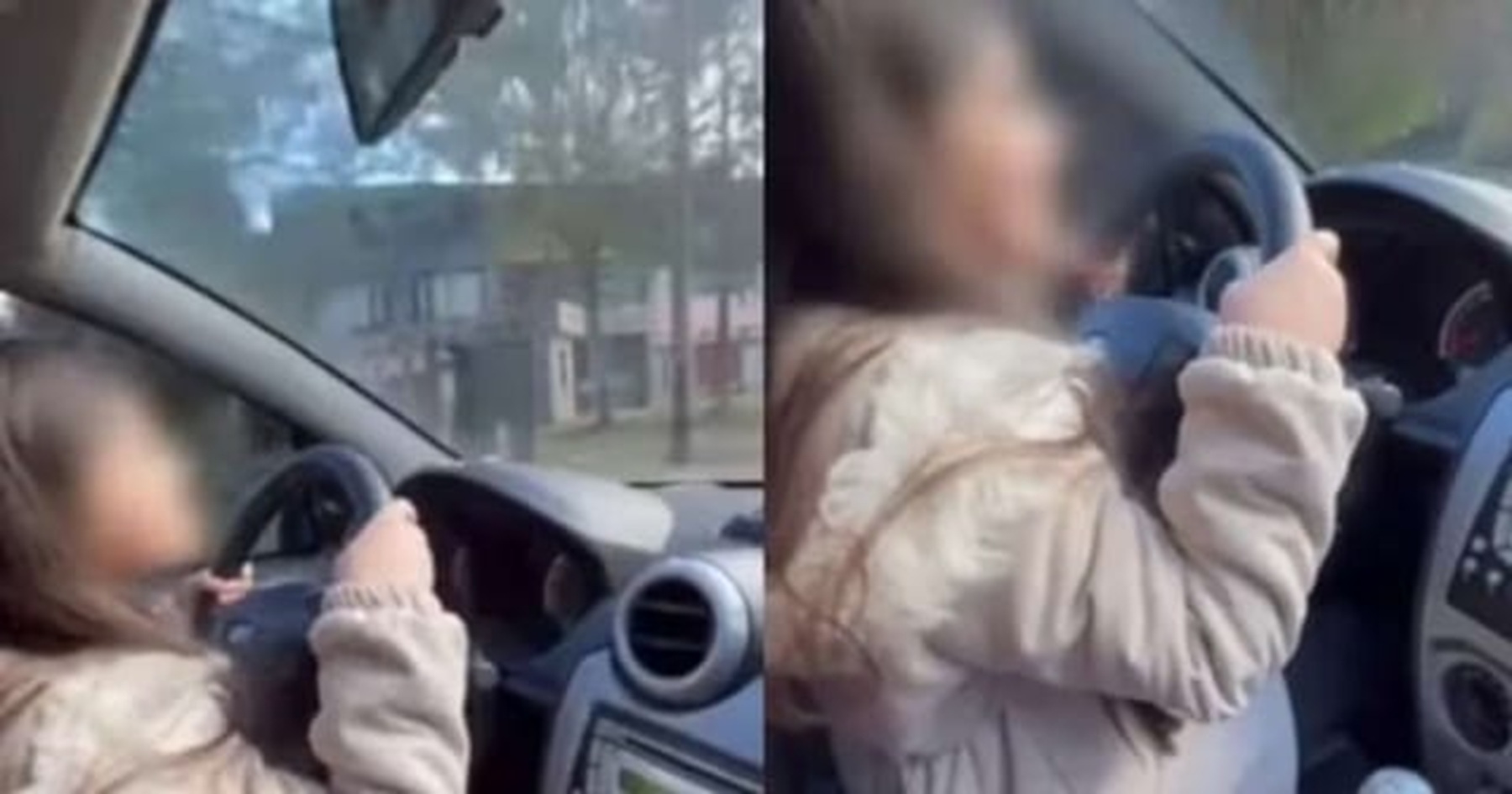 Inhabilitan a padre tras viralizarse video de su hija manejando un auto