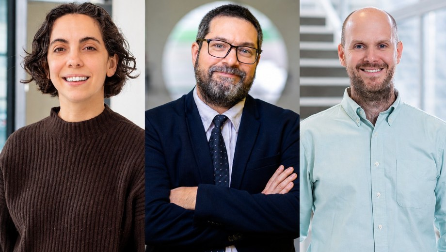 Daiana Capdevila, Omar Azzaroni, y Marcos Tascon fueron reconocidos por investigaciones en química con aplicaciones en salud, ambiente, nanotecnología y conservación del patrimonio. Gentileza: Rodrigo de la Fuente. 