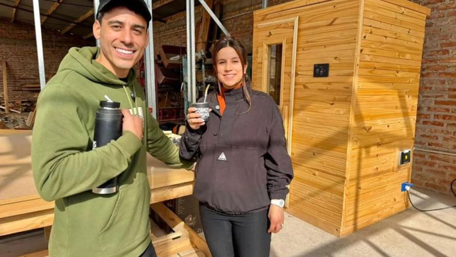 Emilia y Andrés, en la pasion por las termas encontraron un proyecto de vida. Fotos: Gentileza.