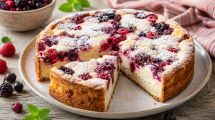 Imagen de Torta matera de ricotta y frutos rojos sin TACC: una receta fácil, húmeda y deliciosa