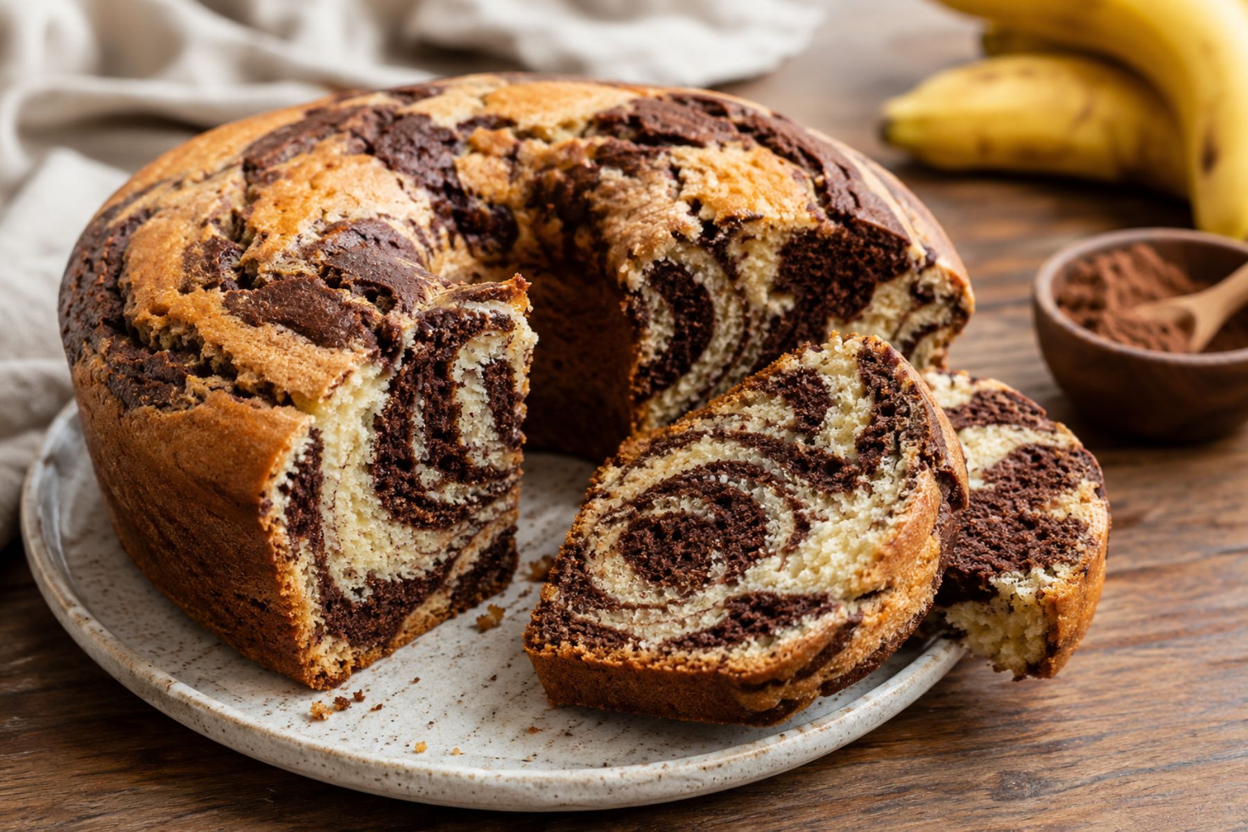Receta de torta marmolada saludable para una merienda deliciosa