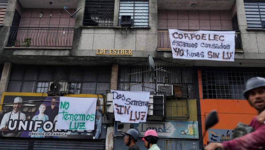 Apagón luego del temporal en Venezuela. Foto: Archivo AP.
