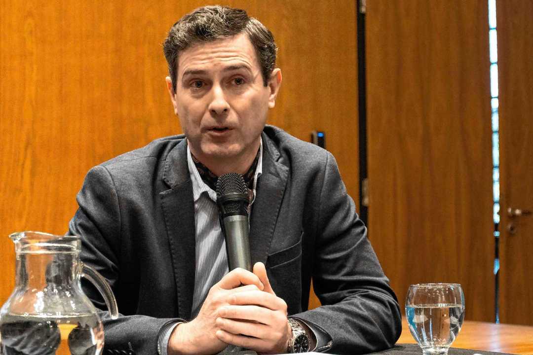 Diego García Rambeaud, secretario de Producción e Industria de Neuquén, durante el lanzamiento de los eventos ganaderos de la SRN.