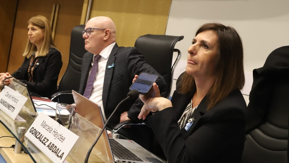 Sanguinetti y González Abdala en un inicio de sesión atípico. Foto: Marcelo Ochoa.