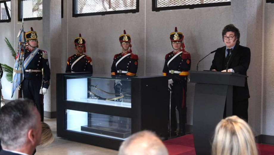 El presidente Javier Milei en el acto de inauguración del Museo del Regimiento de Granaderos (Foto: Presidencia de la Nación)