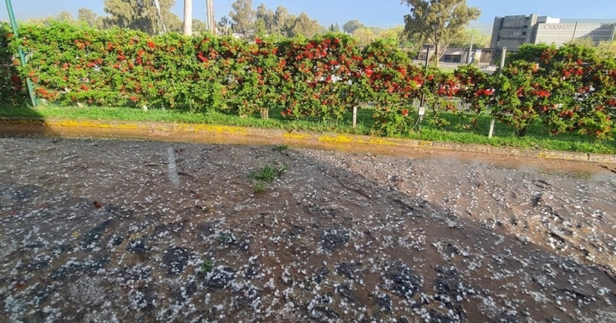 Intensa lluvia y granizo sorprenden a Añelo en el corazón de Vaca Muerta