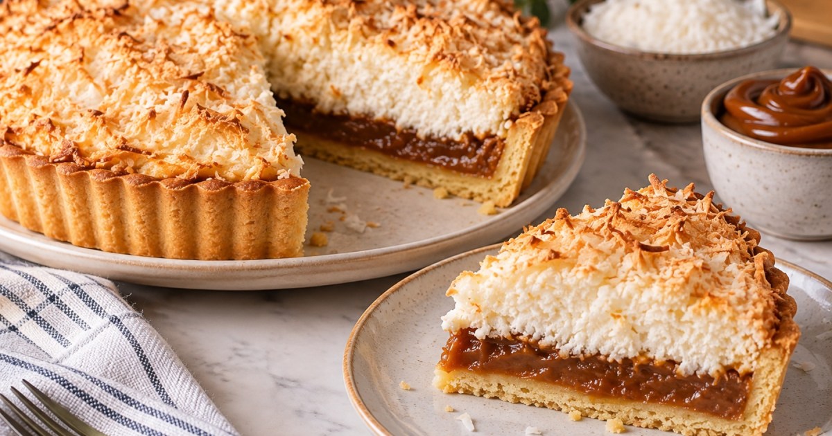 Receta fácil: Tarta soufflé de coco y dulce de leche