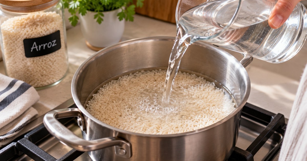 ¿Es efectivo cocinar arroz con agua fría?