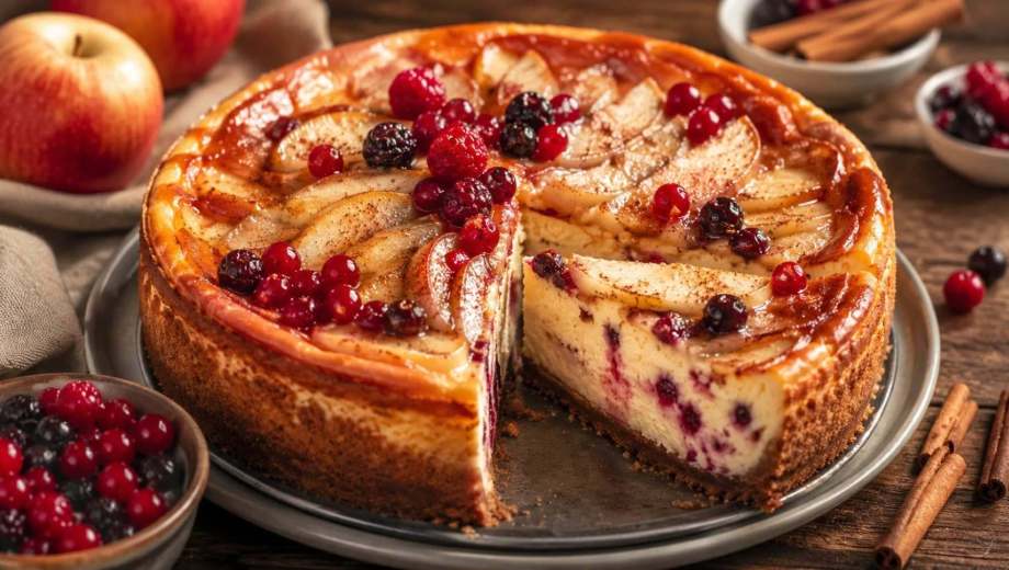 Cheesecake de manzana y canela: la receta.-