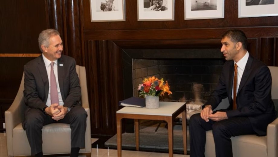 El Ministro de Relaciones Exteriores de la República Argentina, Pablo Quirno, y Su Excelencia Dr. Thani bin Ahmed Al Zeyoudi, Ministro de Comercio Exterior de los Emiratos Árabes Unidos (EAU). Foto gentileza.