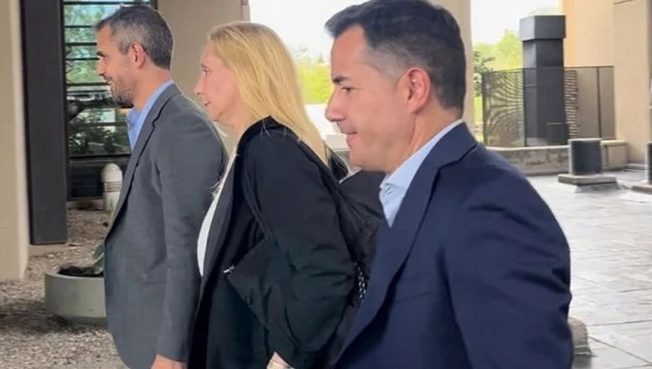 Karina Milei junto a Martín Menem y Gabriel Bornoroni. Foto: NA 