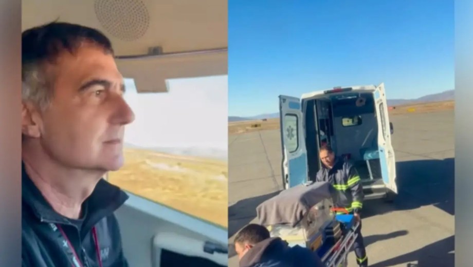 El periodista y piloto Antonio Laje realizó un vuelo sanitario en Chubut. 