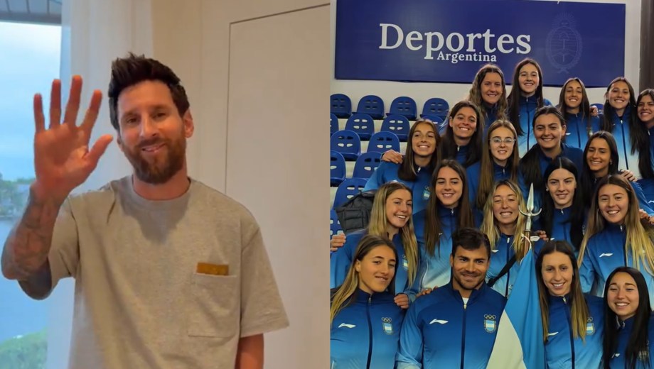 El astro rosarino envió un cálido saludo a los deportistas en plena competencia.