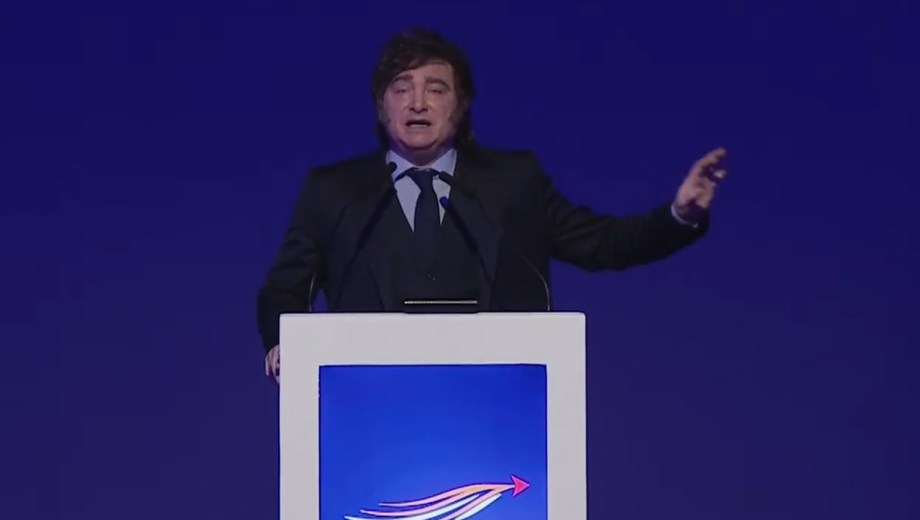 Milei en el encuentro "Vientos de Cambio" de Fundación Libertad y Progreso.