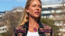 Imagen de El look bordó de Nicole Neumann: dos piezas, body de encaje y botas de caña alta