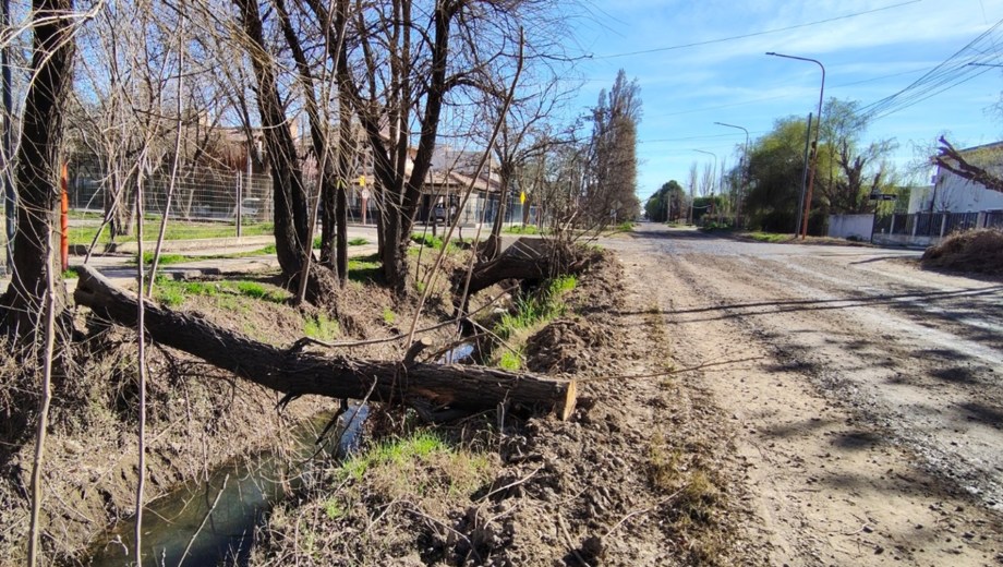 Cipolletti pone en marcha una obra clave para mejorar el escurrimiento del agua.