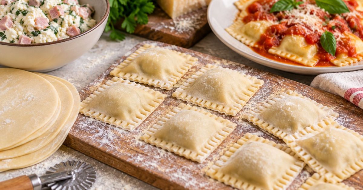 Ravioles caseros con masa de tarta: fácil y rápido de preparar