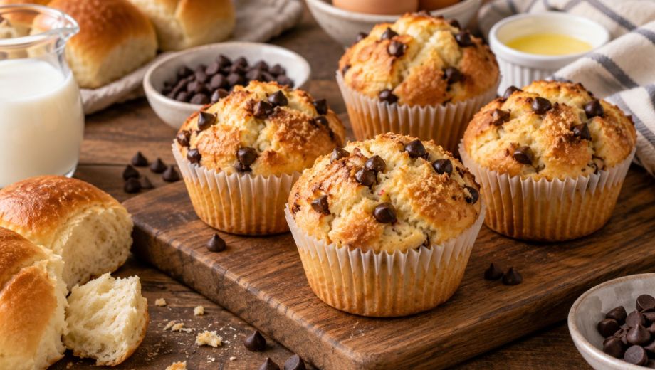 Muffins de pan de leche. Foto ilustrativa.