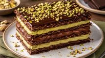 Imagen de Cómo hacer mil hojas de chocolate y pistacho: capas crocantes y una crema irresistible