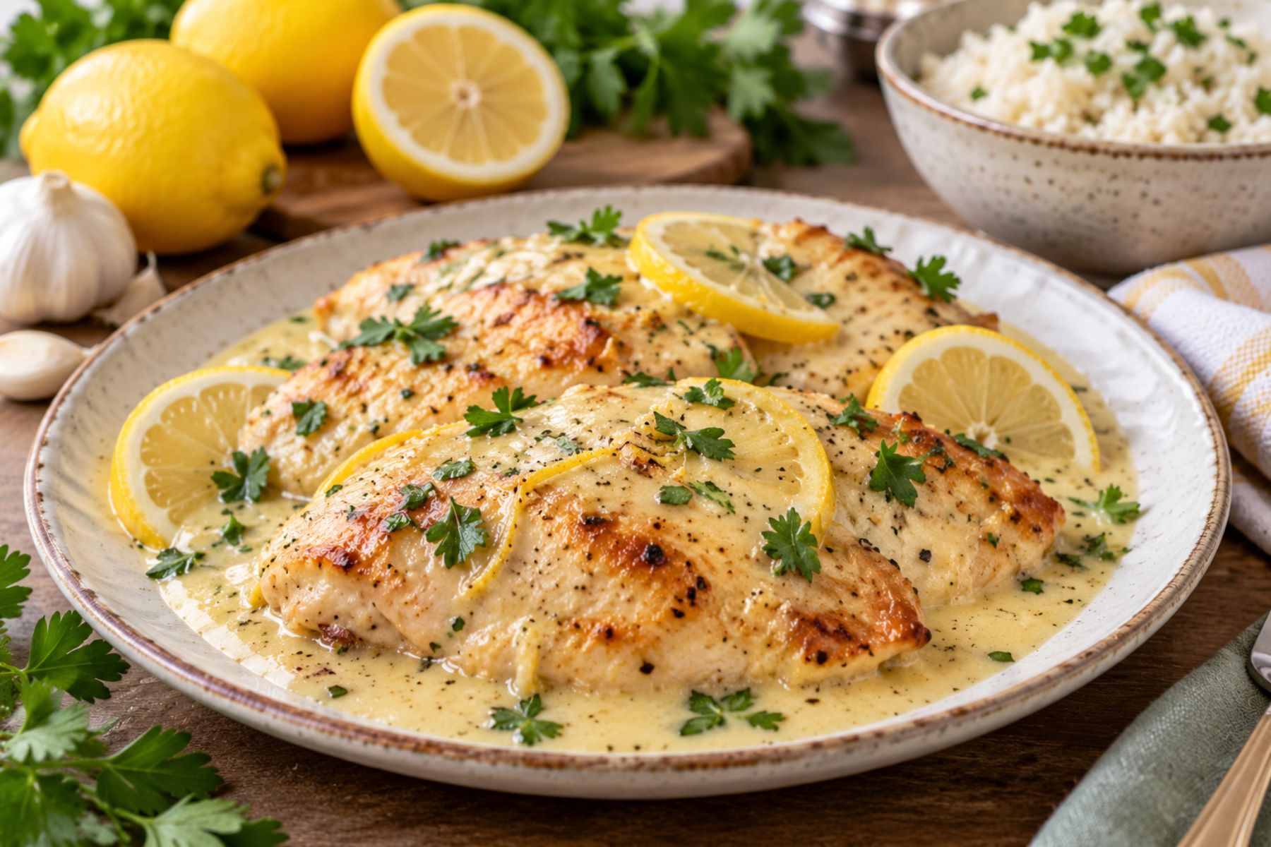 Receta sencilla de pechuga de pollo en salsa de limón