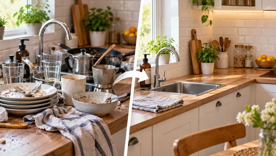 Transformación de cocina: caos a orden. Foto ilustrativa.