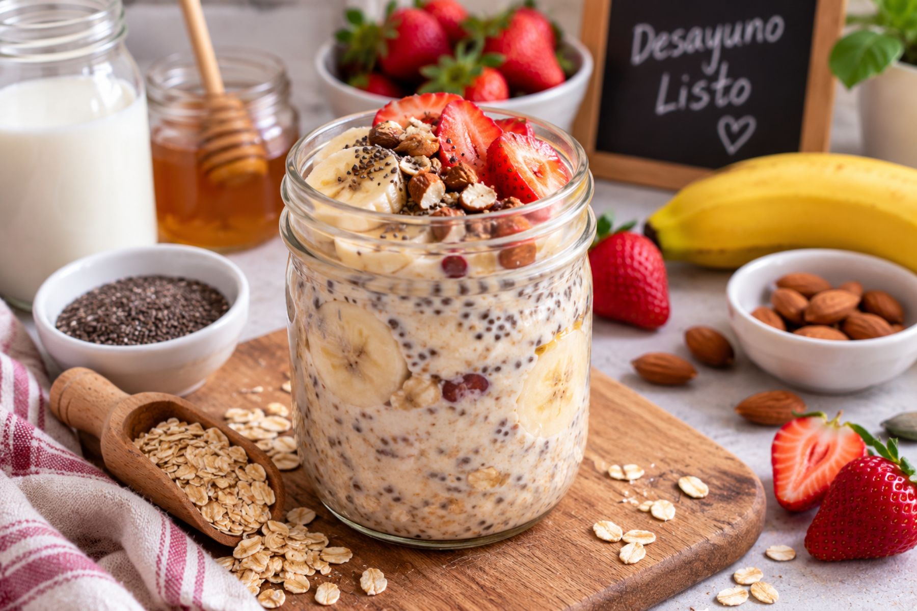 Desayuno práctico: avena nocturna para ahorrar tiempo por la mañana