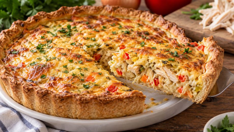 Tarta de pollo y verduras. Foto ilustrativa.