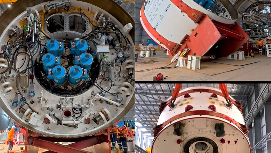 El interior de una tuneladora alberga una verdadera ciudad industrial en miniatura.