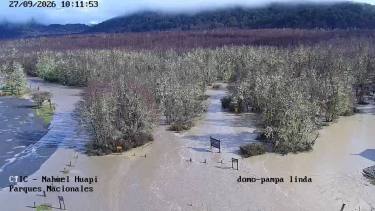 Cerró un circuito del parque Nahuel Huapi por la crecida del río Manso