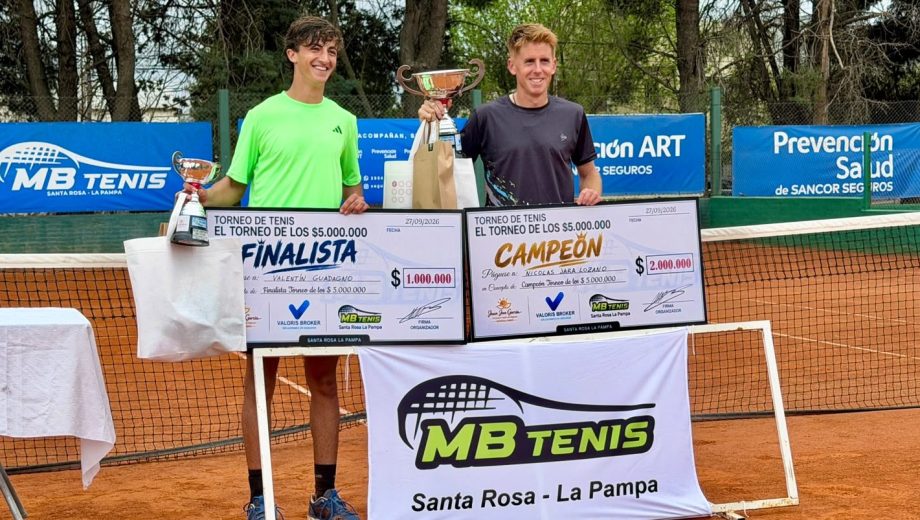 Nicolás Jara Lozano venció a Valentín Guadagno en la final y se quedó con el título en La Pampa. (Foto: Gentileza)